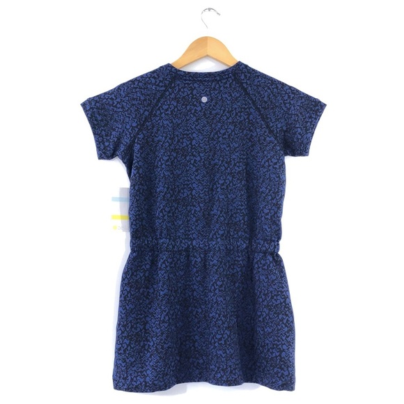 Zella Girls Blue Twilight Black Drawstring Waist Fleece Sweatshirt Dress S - Picture 2 of 9